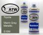 Preview: Toyota, Warm Gray Metallic, S10M: 400ml Sprühdose + 400ml Klarlack - Set, von ATW Autoteile West.